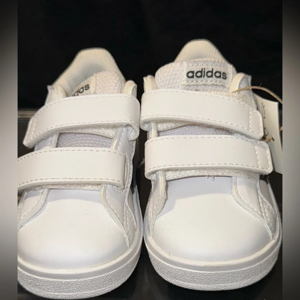 Adidas baby White Black Velcro Strap Sneakers - Picture 6 of 12
